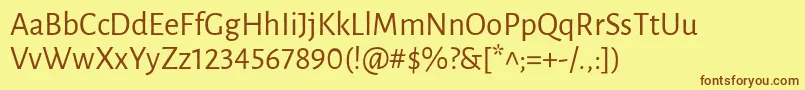 LunasansRegular Font – Brown Fonts on Yellow Background