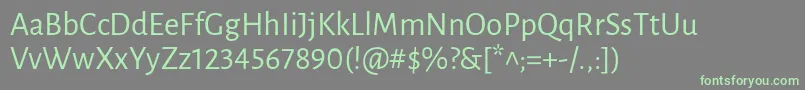 LunasansRegular-fontti – vihreät fontit harmaalla taustalla