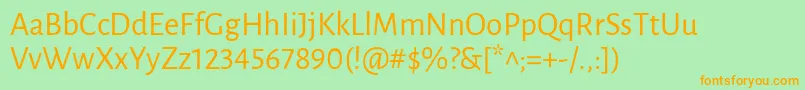 Police LunasansRegular – polices orange sur fond vert