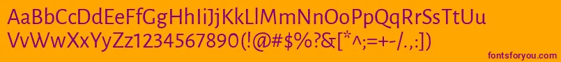 LunasansRegular Font – Purple Fonts on Orange Background