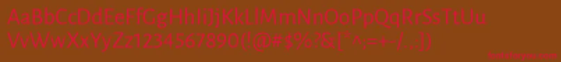 LunasansRegular Font – Red Fonts on Brown Background