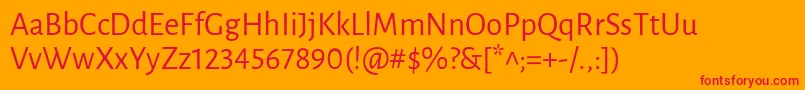 フォントLunasansRegular – オレンジの背景に赤い文字
