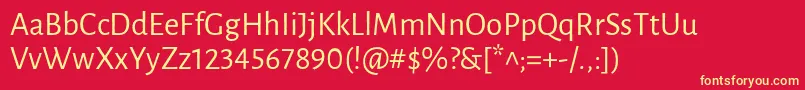 LunasansRegular Font – Yellow Fonts on Red Background