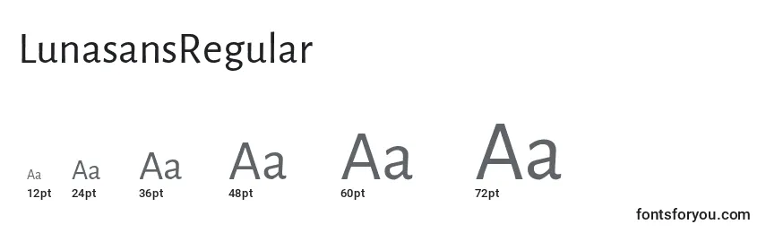 LunasansRegular Font Sizes