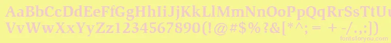 ItcSlimbachLtBold-fontti – vaaleanpunaiset fontit keltaisella taustalla