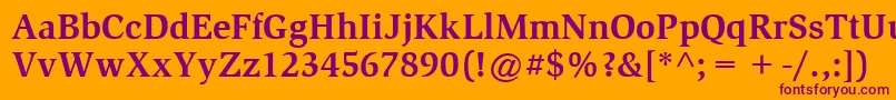 ItcSlimbachLtBold-fontti – violetit fontit oranssilla taustalla