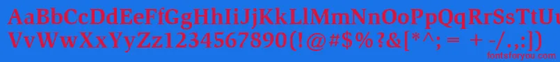 ItcSlimbachLtBold-fontti – punaiset fontit sinisellä taustalla