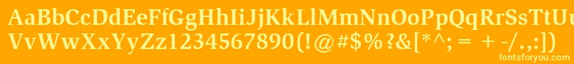 フォントItcSlimbachLtBold – オレンジの背景に黄色の文字