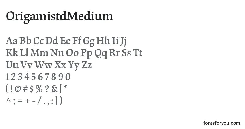 Шрифт OrigamistdMedium – алфавит, цифры, специальные символы
