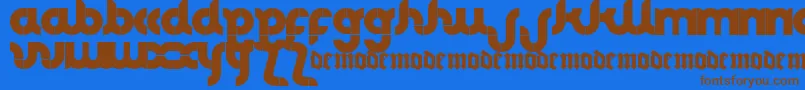 Club Font – Brown Fonts on Blue Background