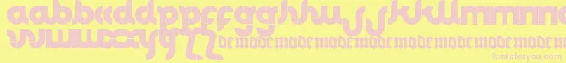 Club Font – Pink Fonts on Yellow Background