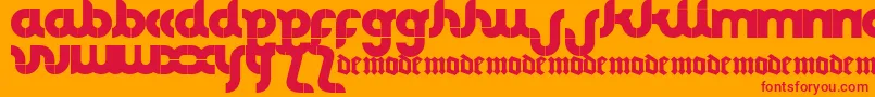 Club Font – Red Fonts on Orange Background