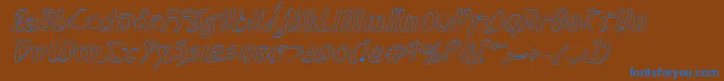 ValeriusOutlineItalic-Schriftart – Blaue Schriften auf braunem Hintergrund