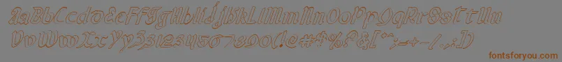 fuente ValeriusOutlineItalic – Fuentes Marrones Sobre Fondo Gris