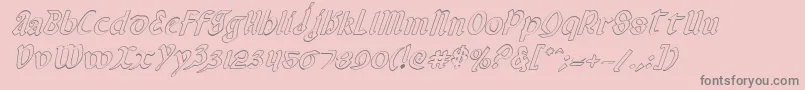 ValeriusOutlineItalic Font – Gray Fonts on Pink Background