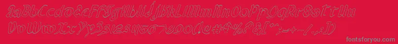 ValeriusOutlineItalic Font – Gray Fonts on Red Background