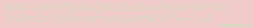 ValeriusOutlineItalic Font – Green Fonts on Pink Background