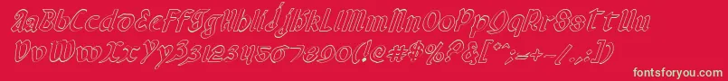 フォントValeriusOutlineItalic – 赤い背景に緑の文字