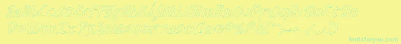 ValeriusOutlineItalic Font – Green Fonts on Yellow Background