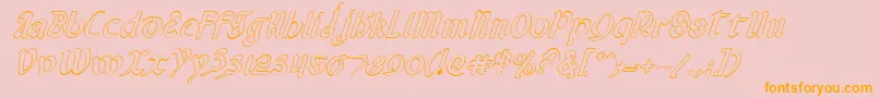 ValeriusOutlineItalic Font – Orange Fonts on Pink Background