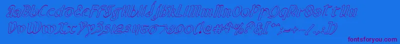ValeriusOutlineItalic Font – Purple Fonts on Blue Background