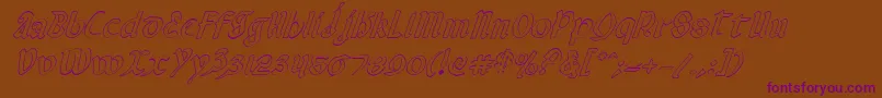 ValeriusOutlineItalic Font – Purple Fonts on Brown Background