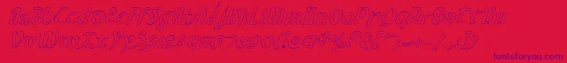 Police ValeriusOutlineItalic – polices violettes sur fond rouge