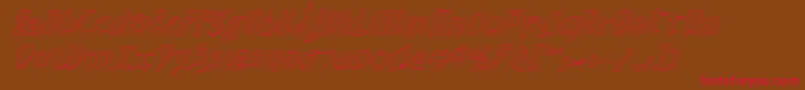 ValeriusOutlineItalic Font – Red Fonts on Brown Background