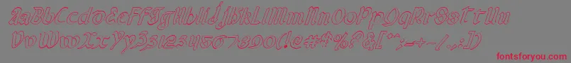 ValeriusOutlineItalic Font – Red Fonts on Gray Background