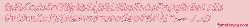 ValeriusOutlineItalic Font – Red Fonts on Pink Background