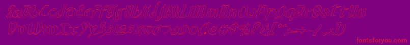 ValeriusOutlineItalic Font – Red Fonts on Purple Background