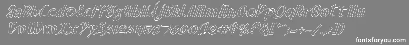 ValeriusOutlineItalic-Schriftart – Weiße Schriften auf grauem Hintergrund