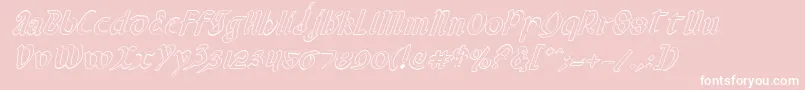 ValeriusOutlineItalic Font – White Fonts on Pink Background