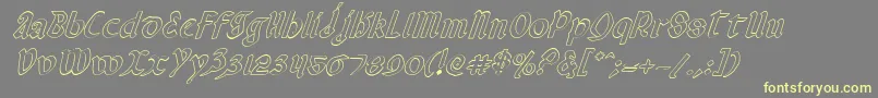 ValeriusOutlineItalic Font – Yellow Fonts on Gray Background