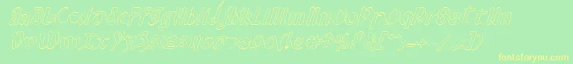 Police ValeriusOutlineItalic – polices jaunes sur fond vert