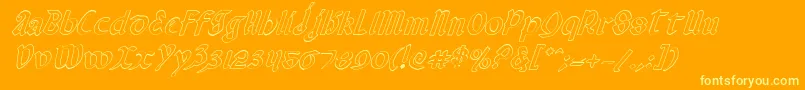 ValeriusOutlineItalic Font – Yellow Fonts on Orange Background