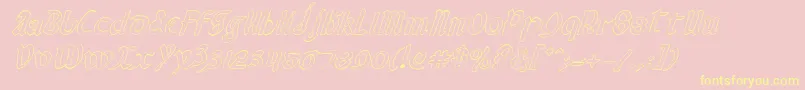 ValeriusOutlineItalic Font – Yellow Fonts on Pink Background