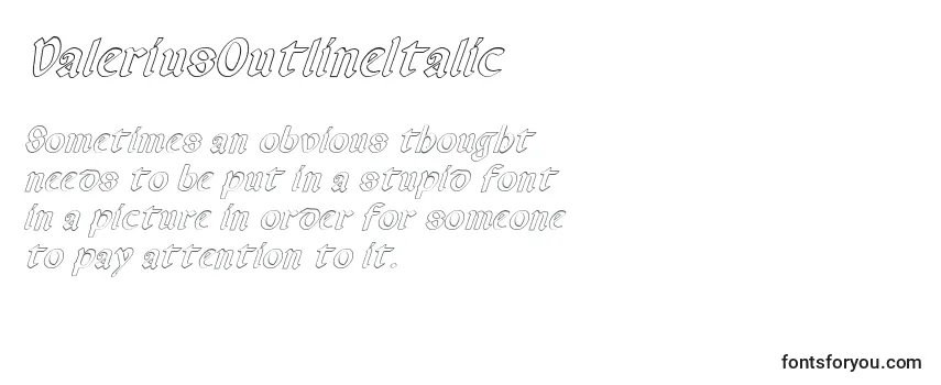 ValeriusOutlineItalic Font