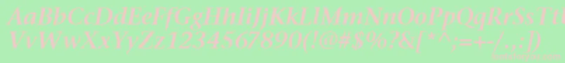 StoneSerifSemItcTtSemiita Font – Pink Fonts on Green Background