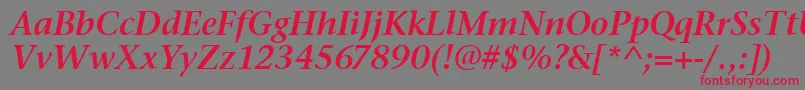 StoneSerifSemItcTtSemiita Font – Red Fonts on Gray Background
