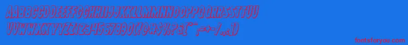 Wolfbrothers3Dital Font – Red Fonts on Blue Background