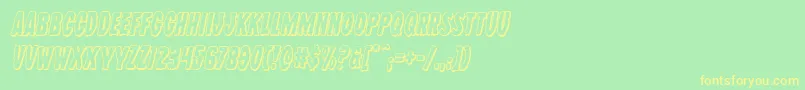 Wolfbrothers3Dital Font – Yellow Fonts on Green Background