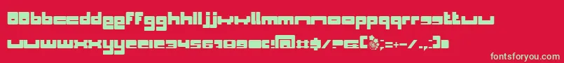 BnSpaceChick Font – Green Fonts on Red Background