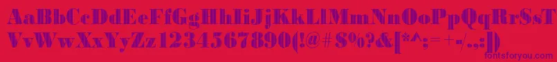 BodonivjetRegular Font – Purple Fonts on Red Background