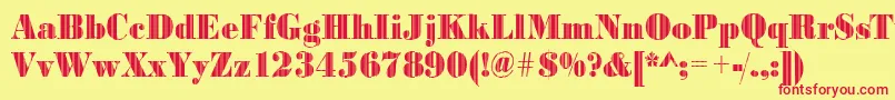 BodonivjetRegular Font – Red Fonts on Yellow Background