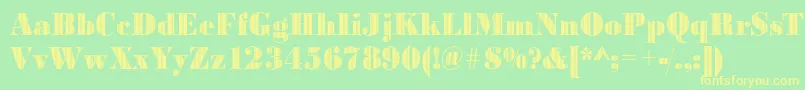BodonivjetRegular Font – Yellow Fonts on Green Background