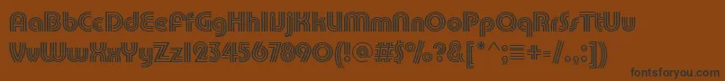 フォントPumptrid – 黒い文字が茶色の背景にあります