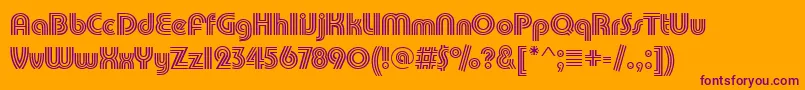 Pumptrid-Schriftart – Violette Schriften auf orangefarbenem Hintergrund
