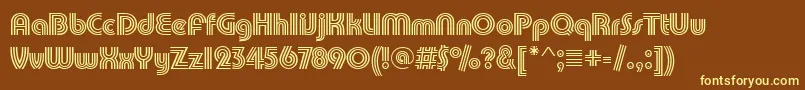 Pumptrid-fontti – keltaiset fontit ruskealla taustalla