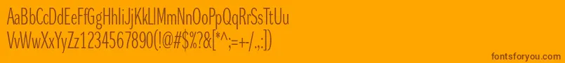 Fonte Dynagrotesklxc – fontes marrons em um fundo laranja